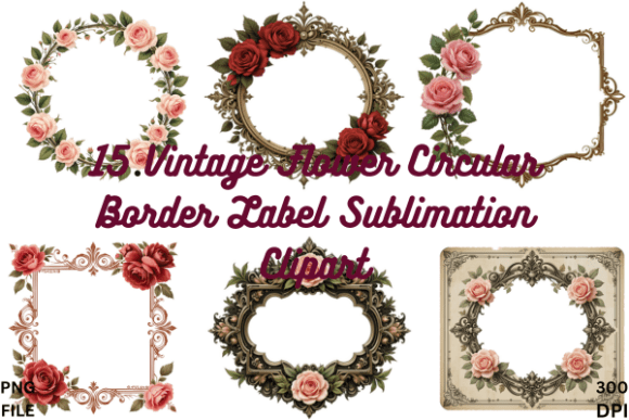 Download Vintage Flower Circular Border Label Sub - Premium Resources