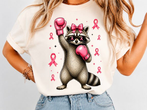 Download Raccoon Breast Cancer Fighter Tee - Tee Collection