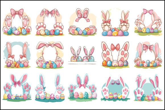 Download Cute Easter Bunny Ears and Eggs Clipart - Eggs Collection