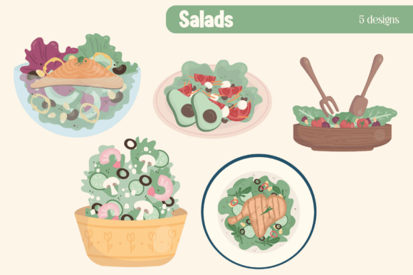Download Delicious Salad Illustrations Bundle - Delicious Collection