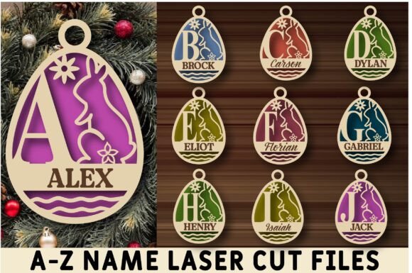 Download A-Z Latter Name Easter Eggs Laser Cut - Eggs Collection