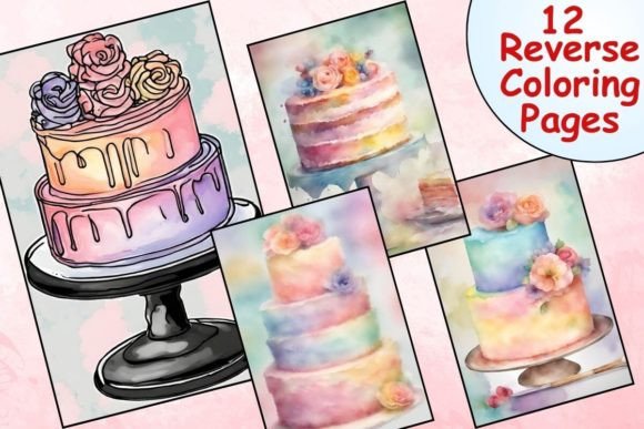 Download Delicious Cake Reverse Coloring Pages - Delicious Collection