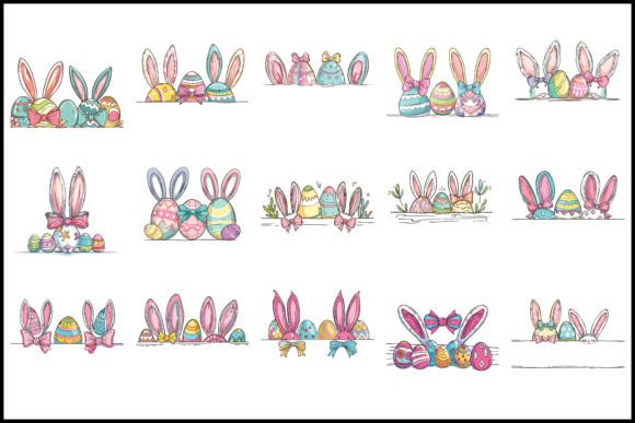 Download Cute Easter Bunny Ears and Eggs Clipart - Eggs Collection