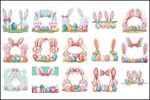 Download Cute Easter Bunny Ears and Eggs Clipart - Eggs Collection