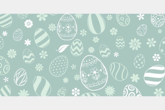 Download Easter Eggs and Flowers on Green. - Eggs Collection