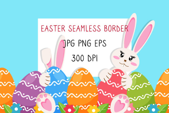 Download Easter Border with Eggs and Bunnies. - Eggs Collection