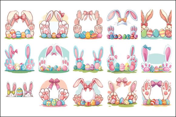 Download Cute Easter Bunny Ears and Eggs Clipart - Eggs Collection
