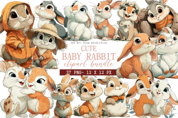 Download Cute Baby Rabbit Clipart - Baby rabbit Collection