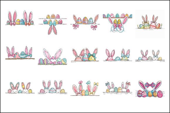 Download Cute Easter Bunny Ears and Eggs Clipart - Eggs Collection