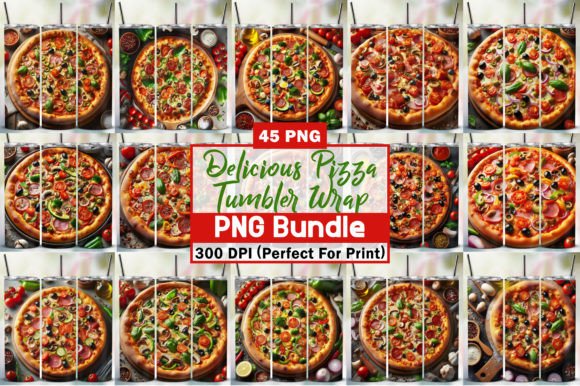 Download Delicious Pizza Tumbler Wrap PNG Bundle - Delicious Collection