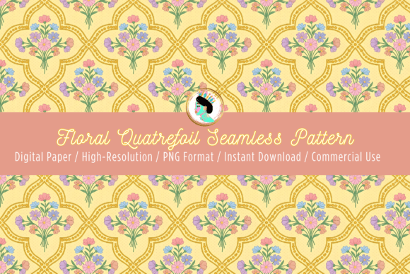 Download Floral Quatrefoil Seamless Pattern PNG - Premium Resources