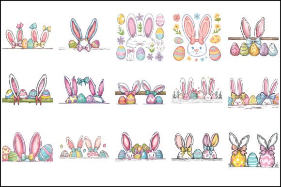 Download Cute Easter Bunny Ears and Eggs Clipart - Eggs Collection