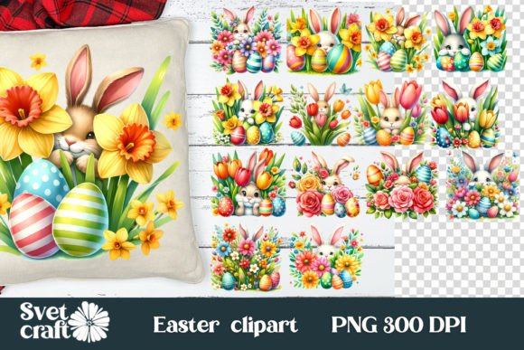 Download Easter Bunny Eggs Spring Flower Clipart - Eggs Collection