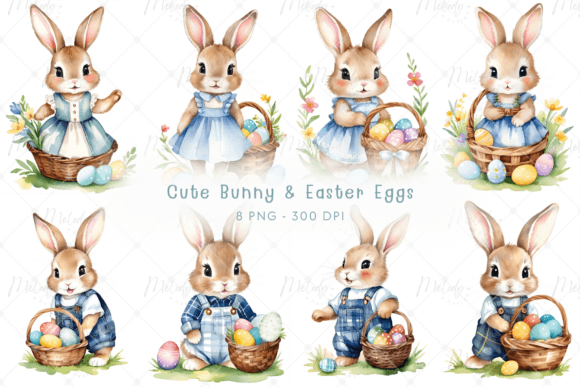 Download Watercolor Cute Bunny &amp; Easter Eggs - Eggs Collection