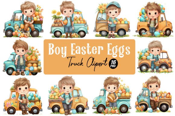Download Boy Easter Eggs Truck Clipart - Eggs Collection