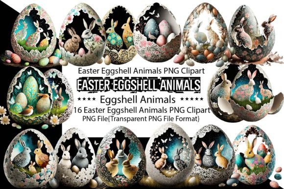 Download Easter Eggshell Animals Sublimation - Eggs Collection