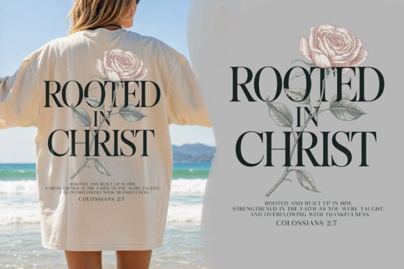 Download Rooted in Christ Floral Christian Tee - Tee Collection